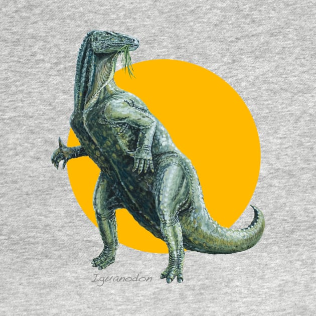 Iguanodon Cut Out (with Orange Disc) by davidroland